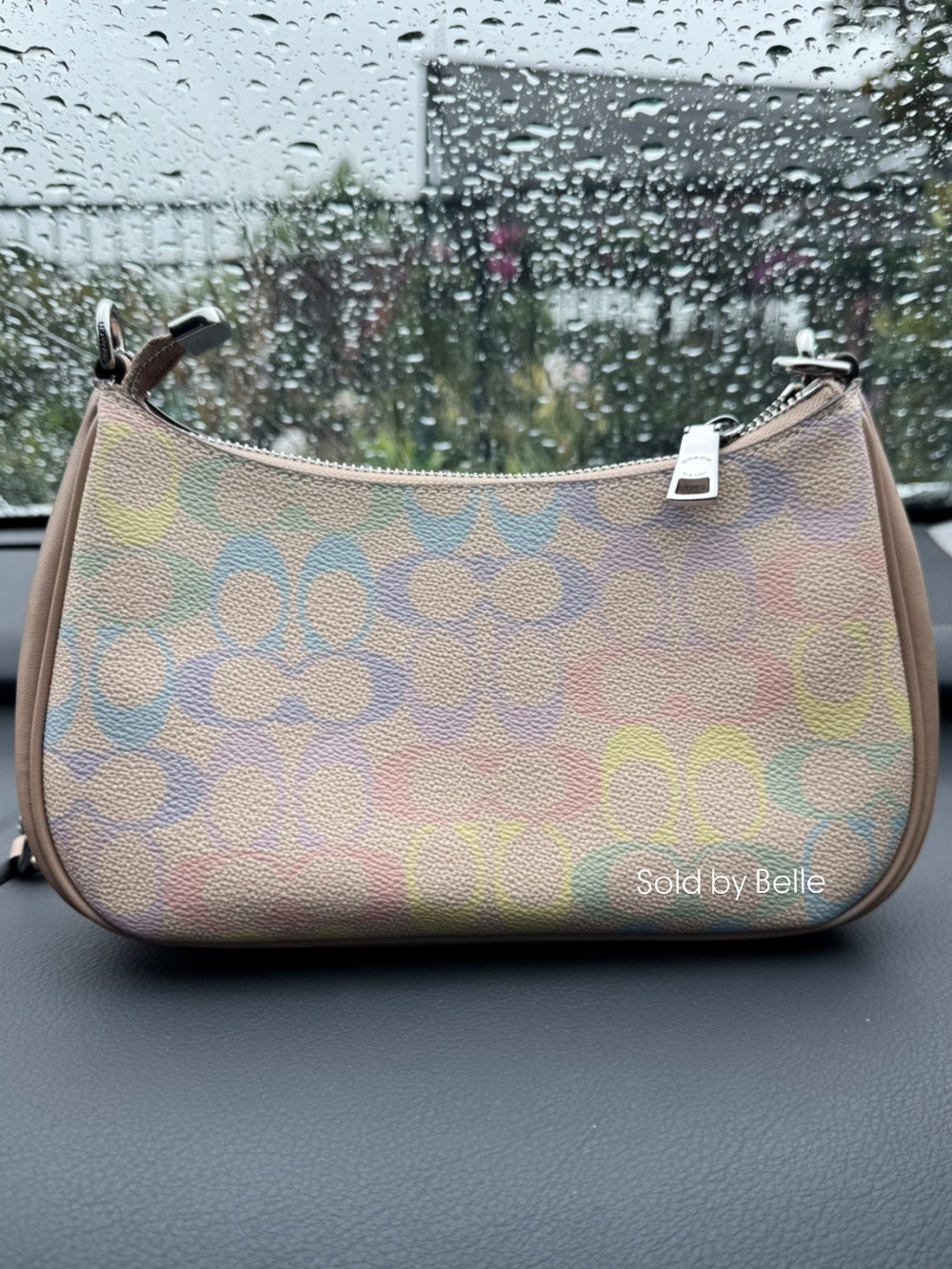 NWT Coach Teri Shoulder Bag In Rainbow Signature Canvas CDA91 Sand Multi - Picture 2 of 4